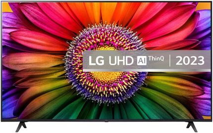 LG UR80 Smart Television, 55" 4K UHD LED Display, 50Hz Refresh Rate, a5 AI Processor 4K Gen6 Picture Processor, 20W Audio Ouput, Magic Remote Included, Black | 55UR80006LJ.AMAE