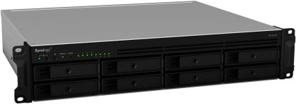 Synology RackStation 8-Bay NAS Enclosure, 8 x 3.5"/2.5" SATA Drive Bays, 4GB DDR4 RAM, 2.2 GHz AMD Ryzen V1500B, 4x Gigabit Ethernet Ports, 350W Power Supply, PCIe Gen 3.0 | RS1221RP+