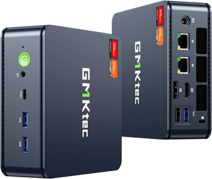 GMKtec Mini PC Gaming Preinstalled Windows 11 Pro, K6 AMD Ryzen 7 7840HS Dual NIC LAN 2.5Gbps Desktop Computer, 32GB DDR5 (16GB*2) 1TB PCIe4.0 SSD, USB4.0, HDMI, DP, USB-C, WiFi 6E, BT 5.2 | NucBox-K6