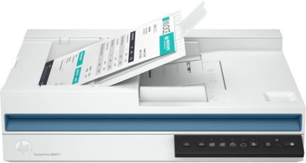 HP ScanJet Pro 3600 f1 Scanner, Automatic Feeder For 60 Documents, Single Pass Duplex Scanning, A4 Scanning Speed up to 30 Pages/Min, 60 Images/Min, Scan Load of Up to 3000 Pages, White | 20G06A
