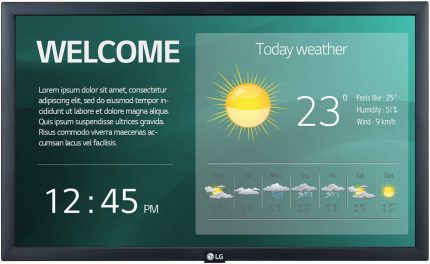 LG SM3G-B 21.5" Full HD Commercial Monitor, IPS Backlit-LED Display, 60Hz Refresh Rate, 14ms Response Time, 16 9 Aspect Ratio, 250 Nits Brightness, HDMI, Black | 22SM3G-B