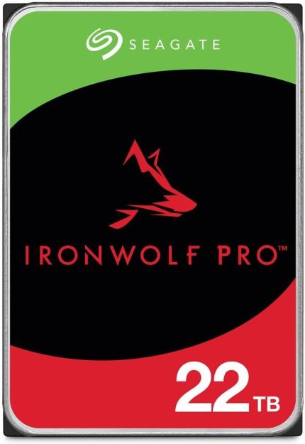 Seagate 22TB IronWolf Pro SATA III 3.5" Internal NAS HDD, 7200 rpm Speed, 512MB Cache, Up to 285 MB/s Data Transfer Rate, 2.5 Million Hours MTBF, Seagate Rescue Data Recovery | ST22000NT001