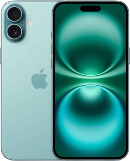 Apple iPhone 16 Plus, 6.7" OLED Super Retina XDR Display, A18 Chip, 6-Core CPU, 5-Core GPU, 16-Core Neural Engine, 256GB Storage, 5G/Wi-Fi 7, Face ID, International Version, Teal | iP16PL-256INTLTL