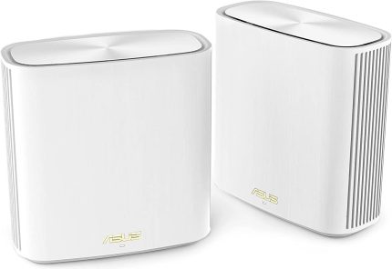 Asus XD6 AX5400 ZenWiFi Dual-Band Cable Router, 3x GB LAN, 5400 Sq.Ft Coverage, AiMesh Tech, 5400 Mbps Performance, 2-Pack, White | 90IG06F0-MO3R40