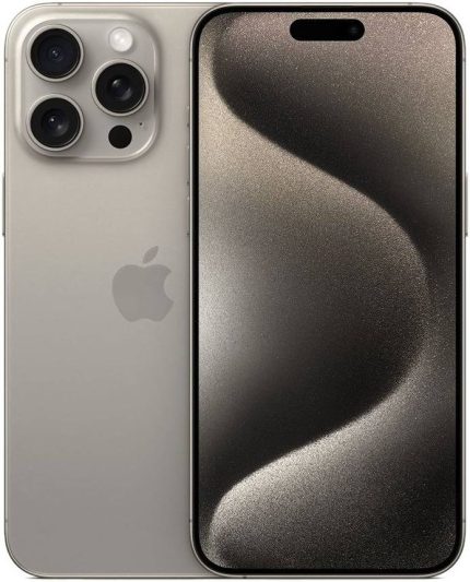 Apple iPhone 15 Pro Max, 6.7" OLED Super Retina XDR, A17 Pro Chip, 6-Core CPU, 6-Core GPU, 256GB Storage, 5G / Wi-Fi 6E / BT 5.3, Face ID, Intl. Version, Natural Titanium | MU2Q3ZA/A / MU793VN/A