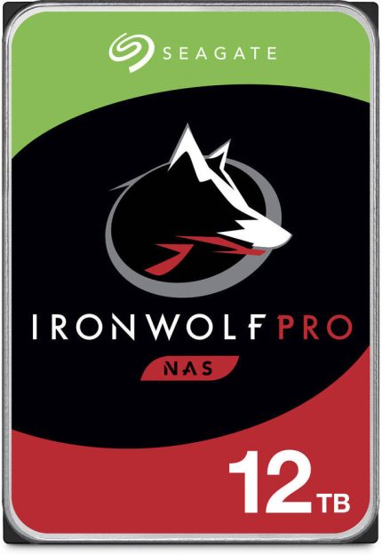Seagate 12TB IronWolf Pro SATA III 3.5" Internal NAS HDD (CMR), 12TB Capacity, 3.5" Form Factor, 256MB Cache, 2.5 Million Hours MTBF, 7200 RPM, SATA III 6 Gb/s Interface | ST12000NT001