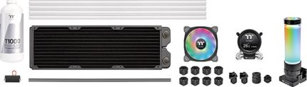 Thermaltake Pacific CLM360 Ultra Hard Tube Liquid Cooling Kit, MX2 Ultra CPU Waterblock, Riing Duo 12 RGB Radiator Fan, PR32-D5 Plus Pump & Reservoir Combo | CL-W335-CU12SW-A